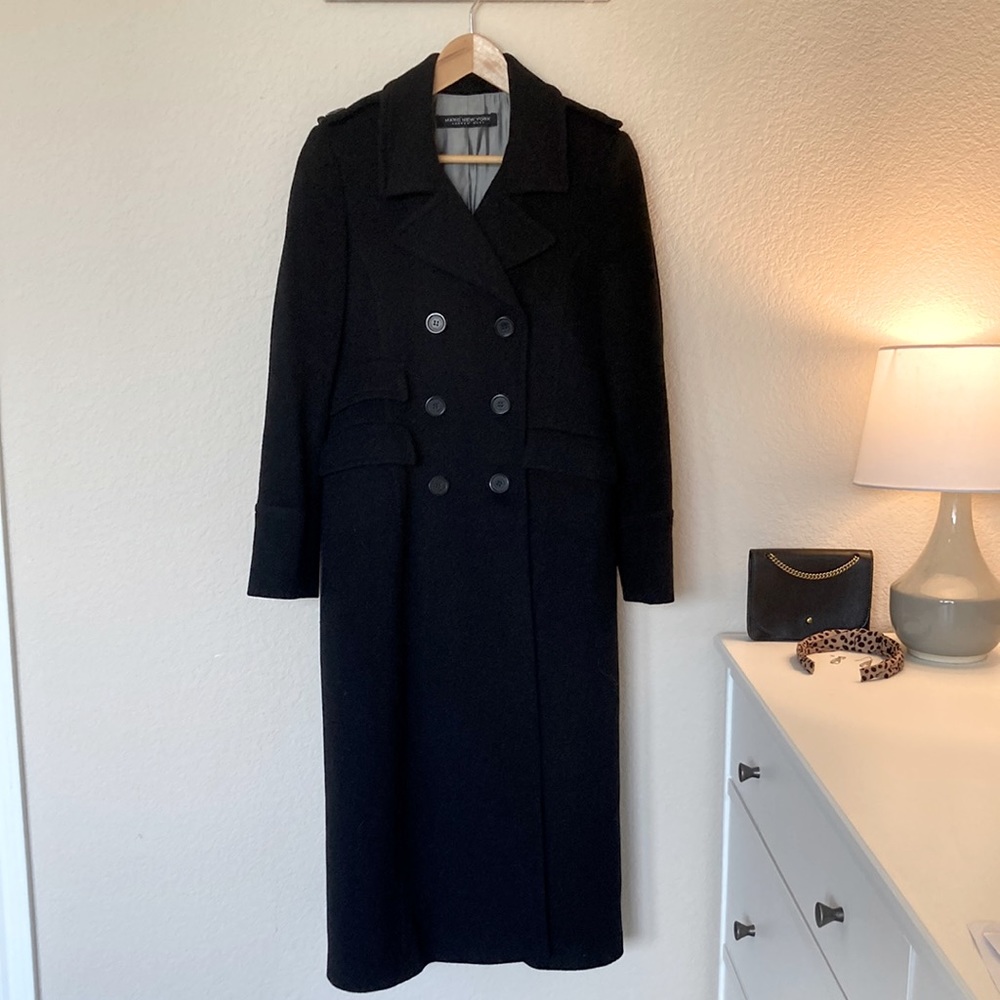 Andrew Marc - Black Military Wool & Cashmere Coat